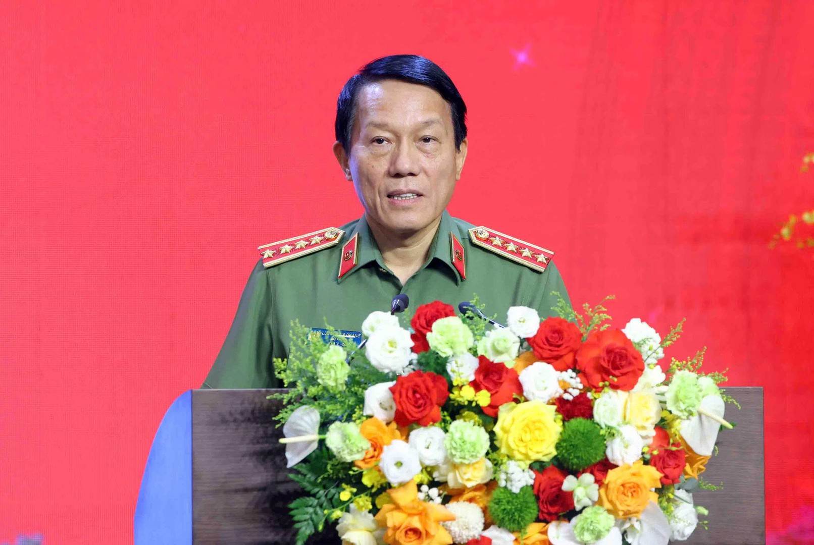 Bộ trưởng Lương Tam Quang phát biểu tại buổi Lễ. Ảnh: Cổng thông tin điện tử Bộ Công an  