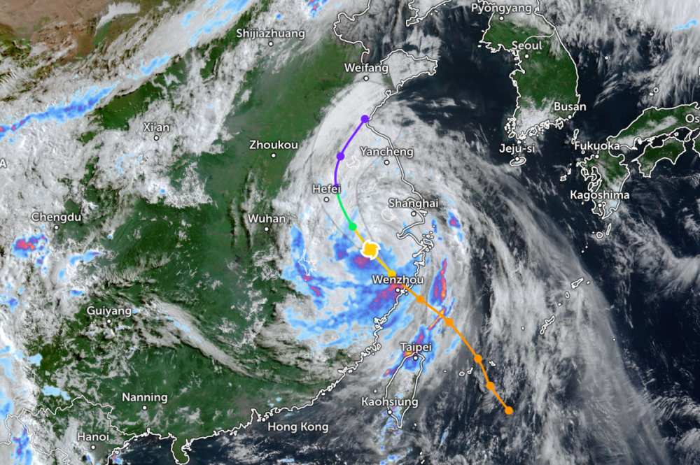 台風バービーが正式に中国本土に上陸。写真:JTWC