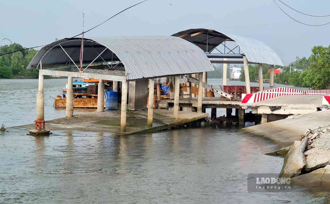 Sạt lở tại xã Đầm Dơi, tỉnh Cà Mau. Ảnh: Nhật Hồ.