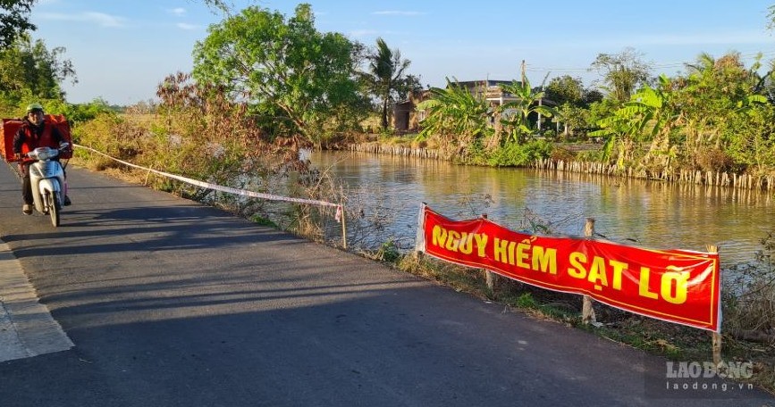 Sạt lở tại xã Hưng Hôi, tỉnh Cà Mau. Ảnh: Nhật Hồ.