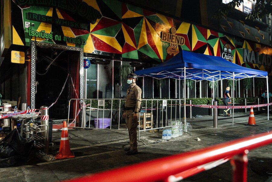 Scene of a bar fire in Bangkok, Thailand. Photo: AFP