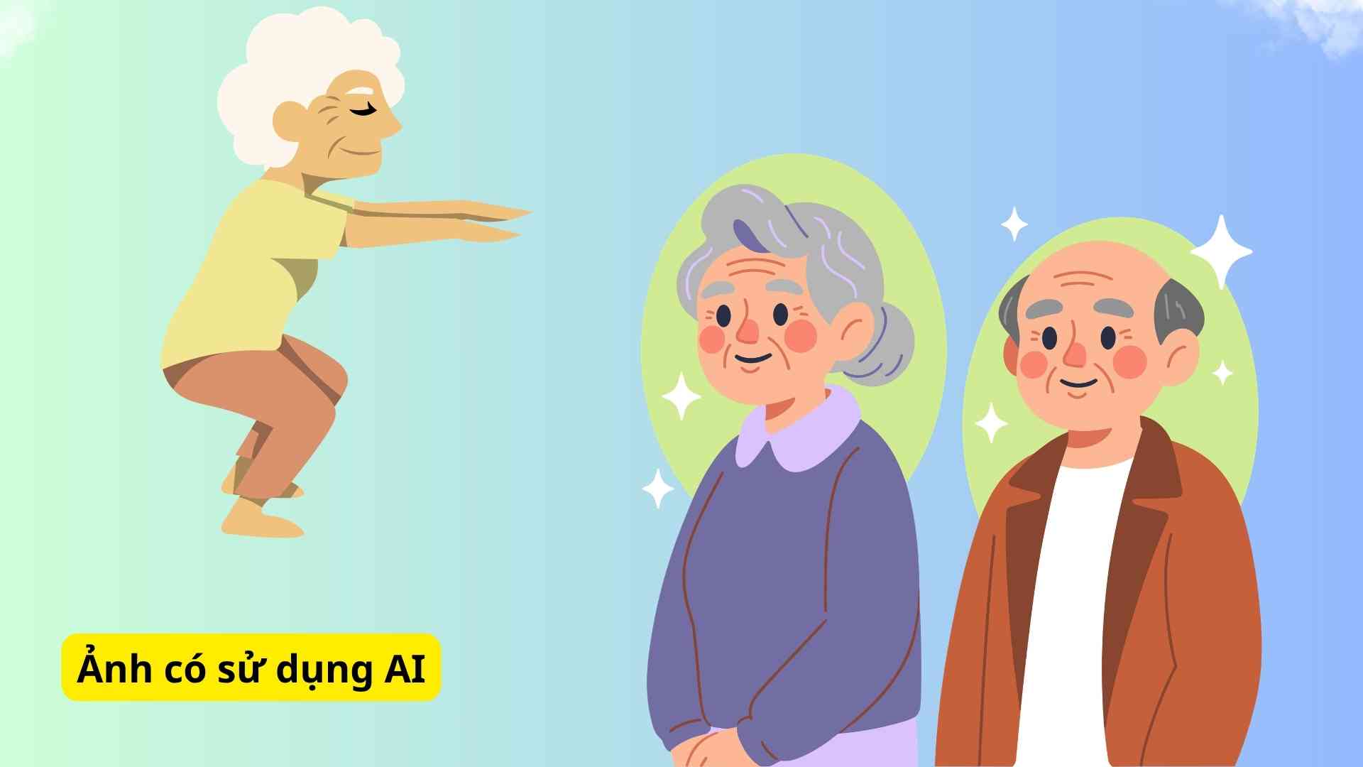 Elderly people need to pay attention to a reasonable diet to maintain muscle mass and improve overall health. Graphic photo: Huong Son/ Photo using AI.