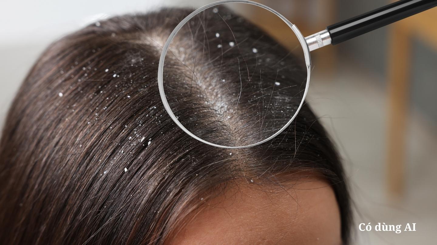 Treating dandruff with natural methods. Photo: AI