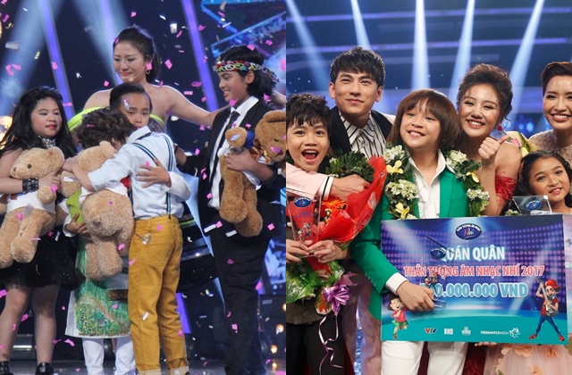 Ho Van Cuong and Thien Khoi are the two champions of Vietnam Idol Kids season 1 and season 2. Photo Producer