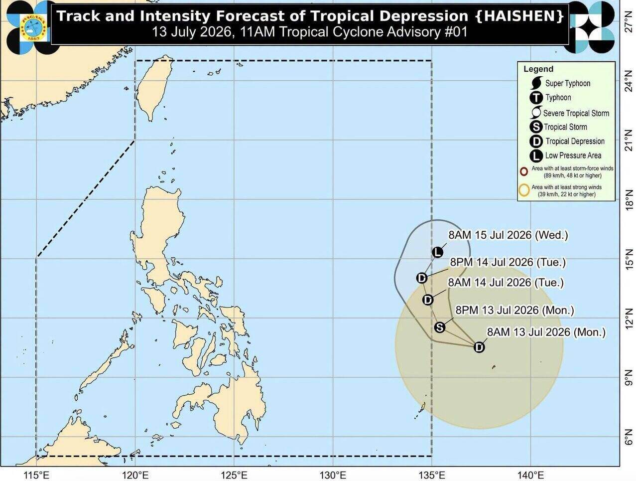Cơn bão mới nhất sau bão Ba Vì sẽ được đặt tên là Haishen. Ảnh: PAGASA