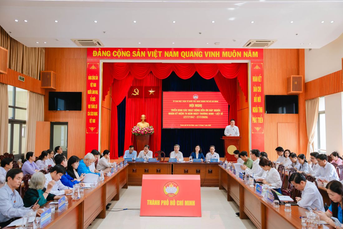Conference to deploy gratitude activities to celebrate the 79th anniversary of War Invalids and Martyrs' Day. Photo: Provided by Vietnam Fatherland Front Committee of Ho Chi Minh City