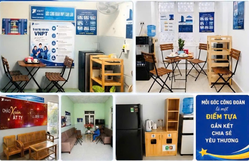 VNPT Khanh Hoa Trade Union has synchronously implemented the program to build "Trade Union Corners" in 14 affiliated member grassroots trade unions. Photo: Duy Lien - VNPT Khanh Hoa Trade Union