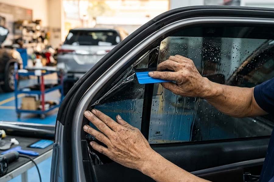 Car heat insulation film is an important part, not only helping to protect against heat but also helping to limit UV rays, increasing comfort when driving. Photo supported by AI: Cat Tien