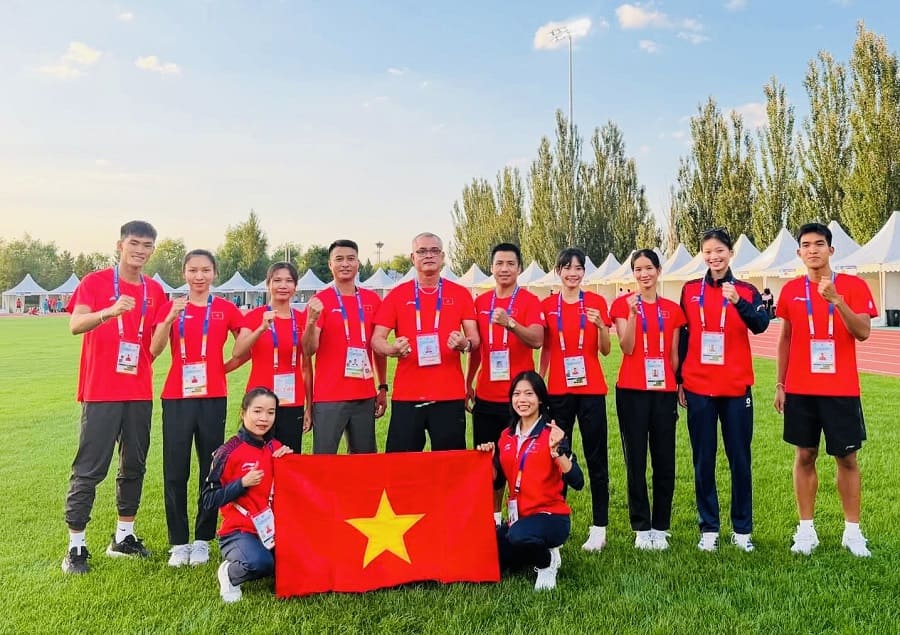 The Vietnamese athletics team has completed the competition at the 2026 AFC U23 Championship. Photo: Tuan Anh