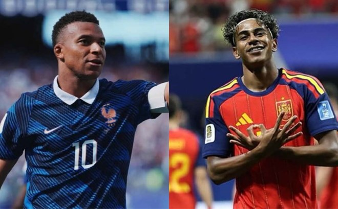 Màn so găng giữa Kylian Mbappe và Lamine Yamal. Ảnh: Xinhua