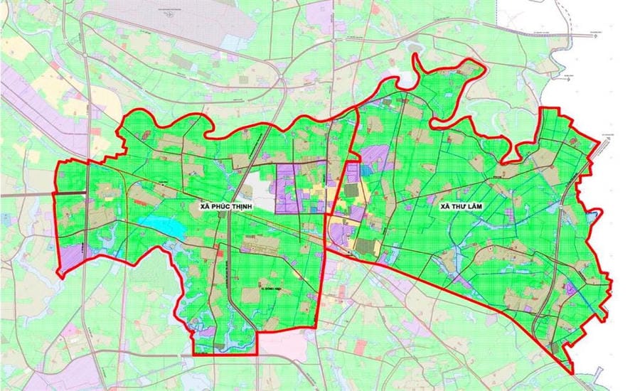 Map of 2 communes selected to pilot the "socialist commune and ward" model are Phuc Thinh and Thu Lam communes (Hanoi). Source: Hanoi City People's Committee