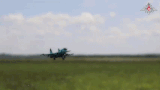 Un avión Su-30 ruso despega. Foto: Ministerio de Defensa ruso