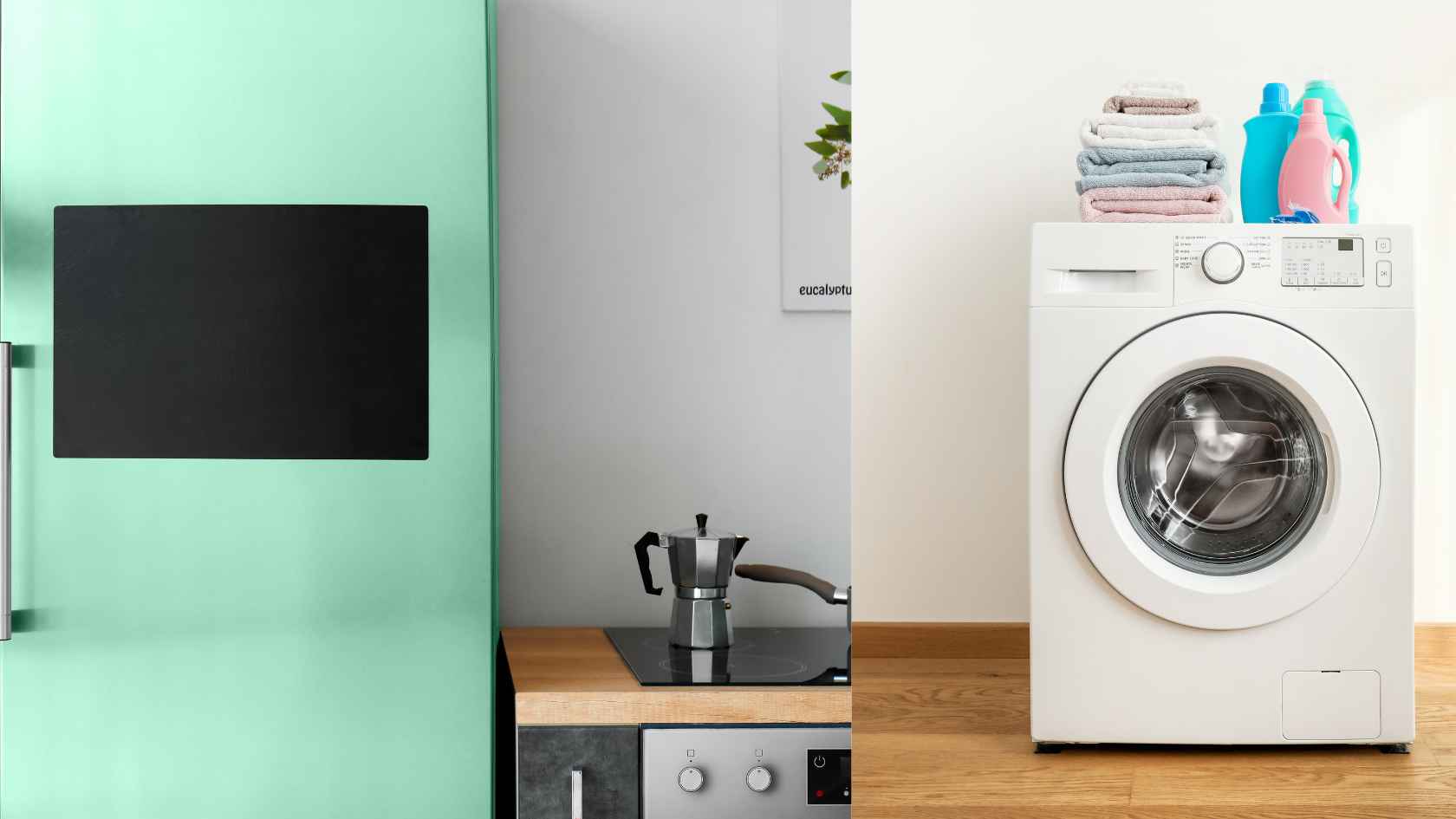 Designing refrigerators and washing machines in the kitchen can cause many inconveniences. Graphics: Ha May/Source Canva
