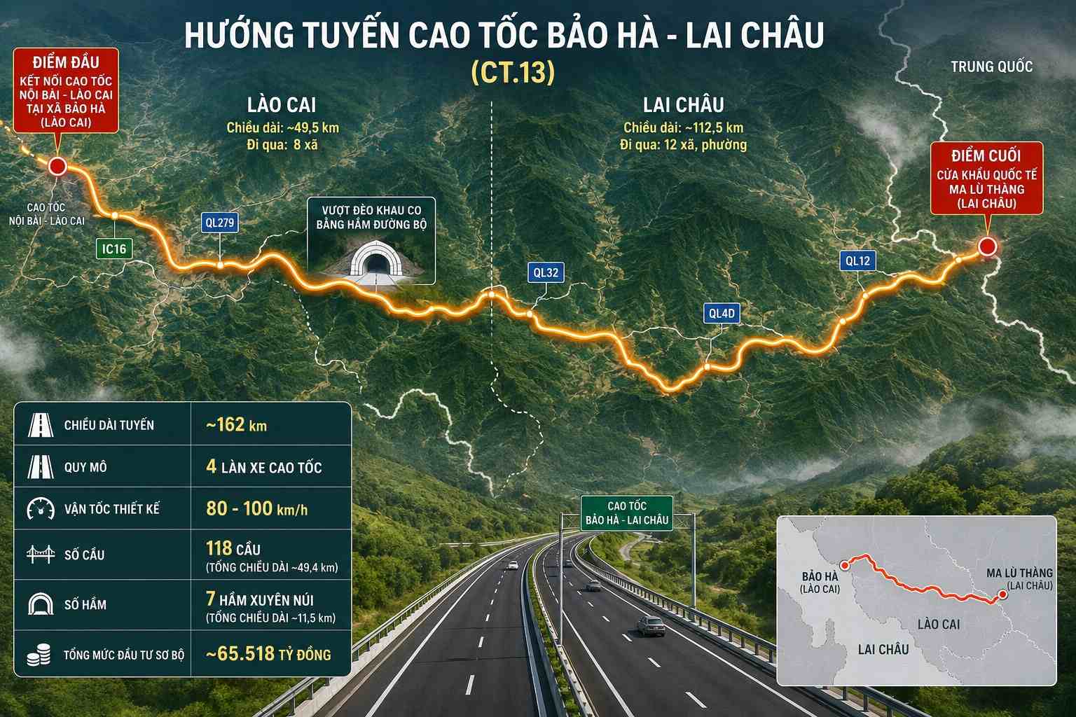 Dự án được kỳ vọng hình thành động lực phát triển cho tỉnh biên giới Lai Châu. Ảnh minh hoạ tạo bởi AI