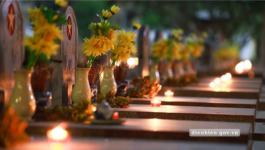 National Martyrs' Cemetery A1 (Dien Bien) is the resting place of 645 heroes and martyrs who sacrificed in the Dien Bien Phu Campaign. Photo: Dien Bien Provincial e-Portal