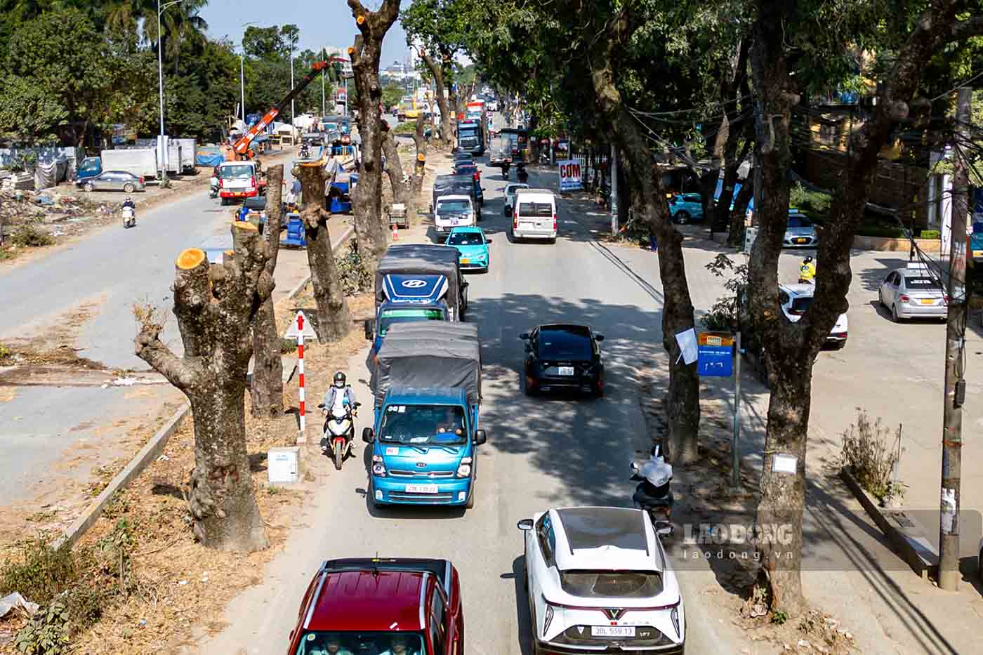 Route 70 traversant le quartier de Xuân Phương (Hanoï), janvier 2026. Photo: Sóng Hữu