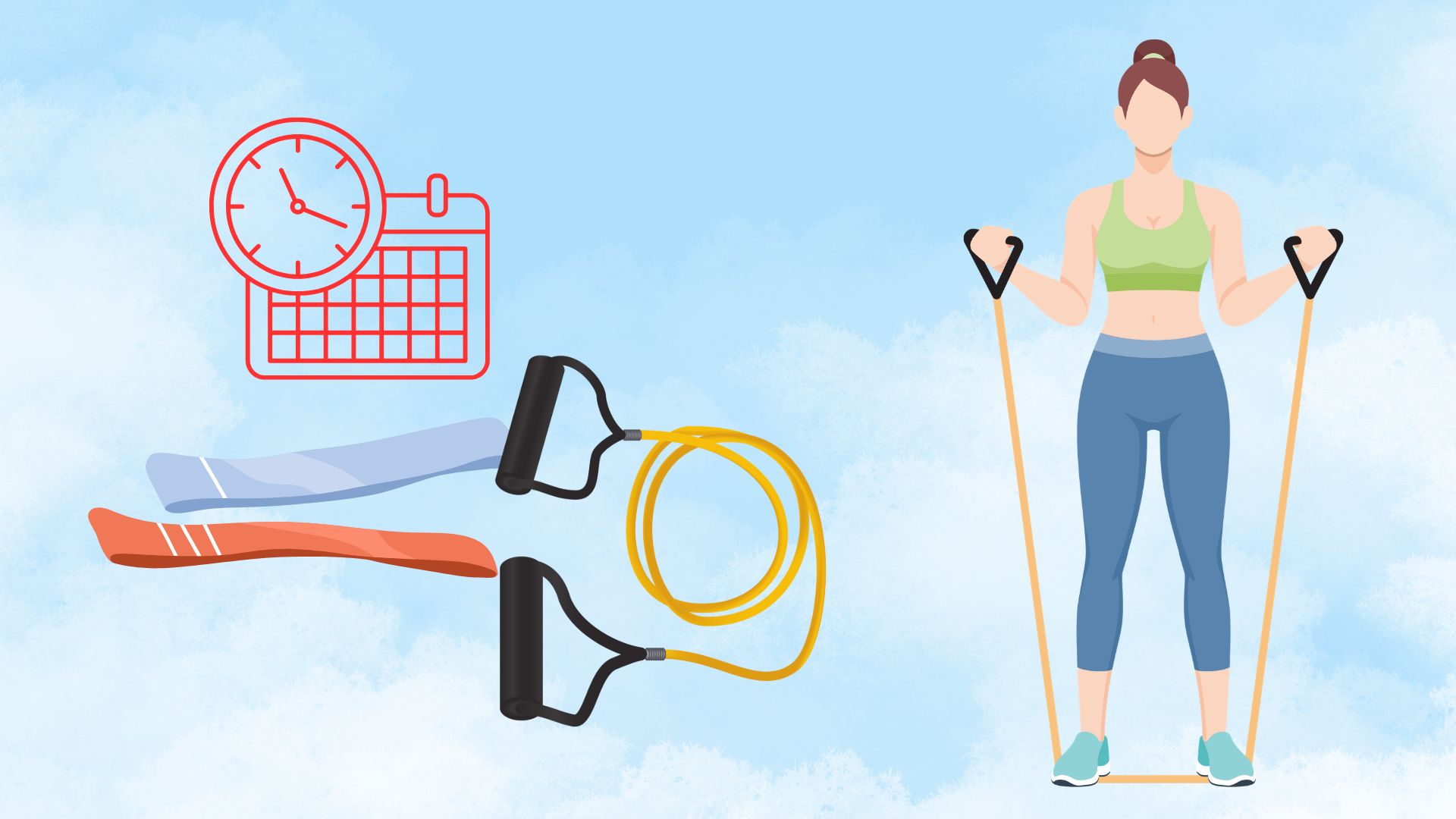 Pushing the resistance band over the head of the exercise helps to firm the arm. Graphics: Thanh Thanh/Source: Canva