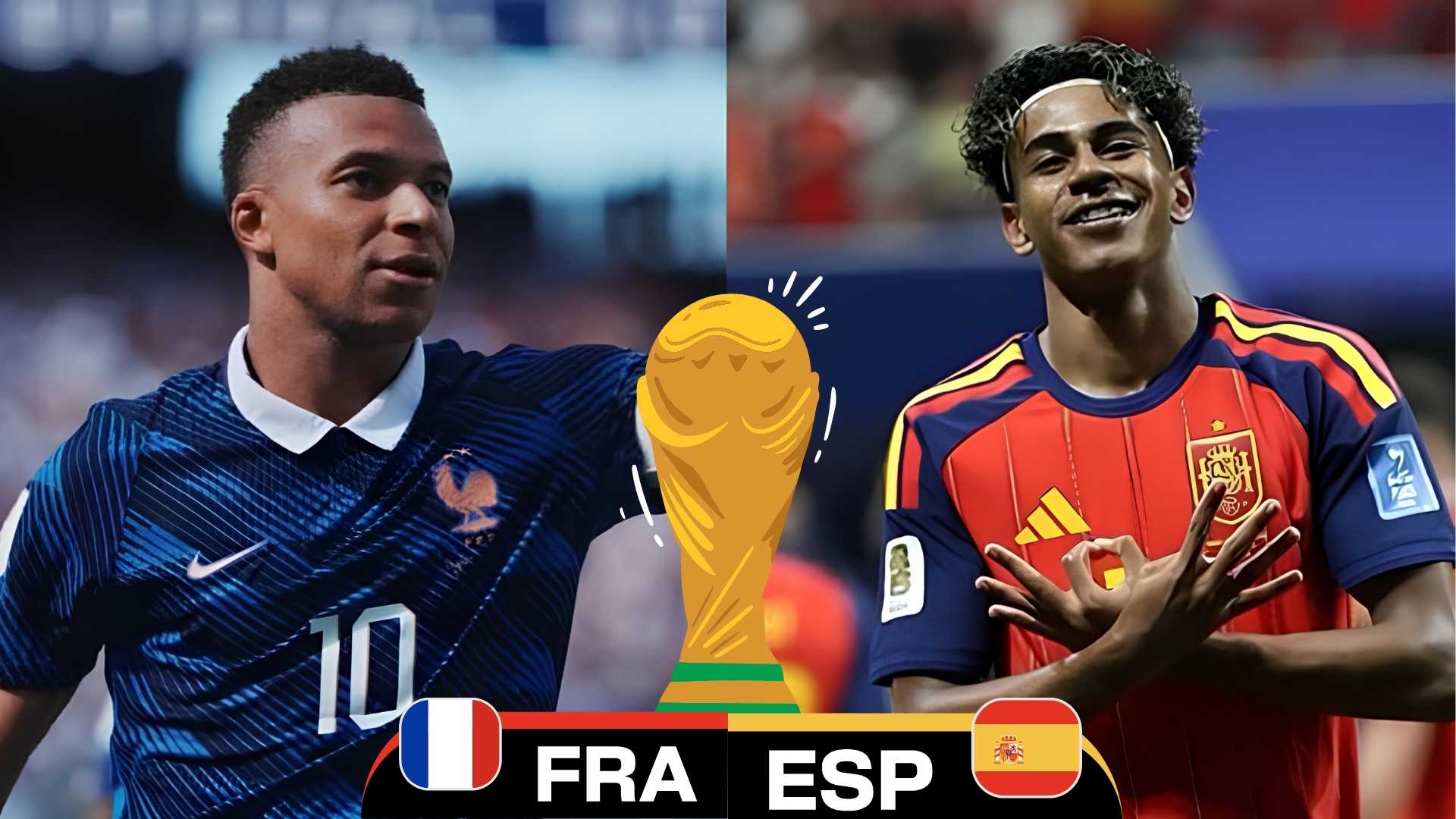 Đội tuyển Pháp sẽ đối đầu với tuyển Tây Ban Nha giành vé vào chung kết World Cup 2026. Đồ họa: Minh Vũ