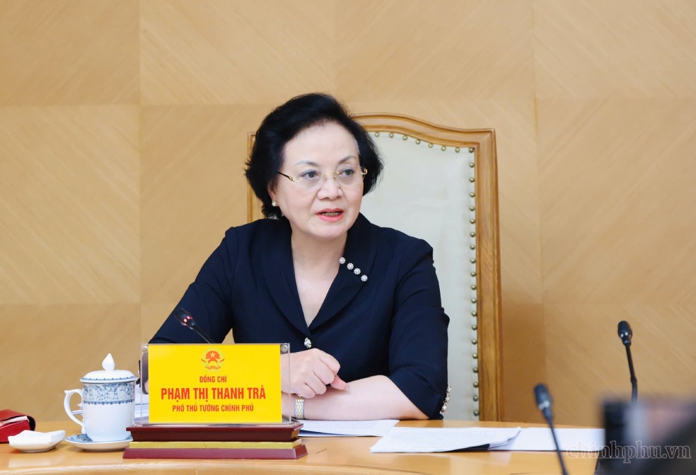 Secretary of the Party Central Committee, Deputy Prime Minister Pham Thi Thanh Tra chairs a working session on building the National Strategy Project on attracting and valuing talents. Photo: VGP