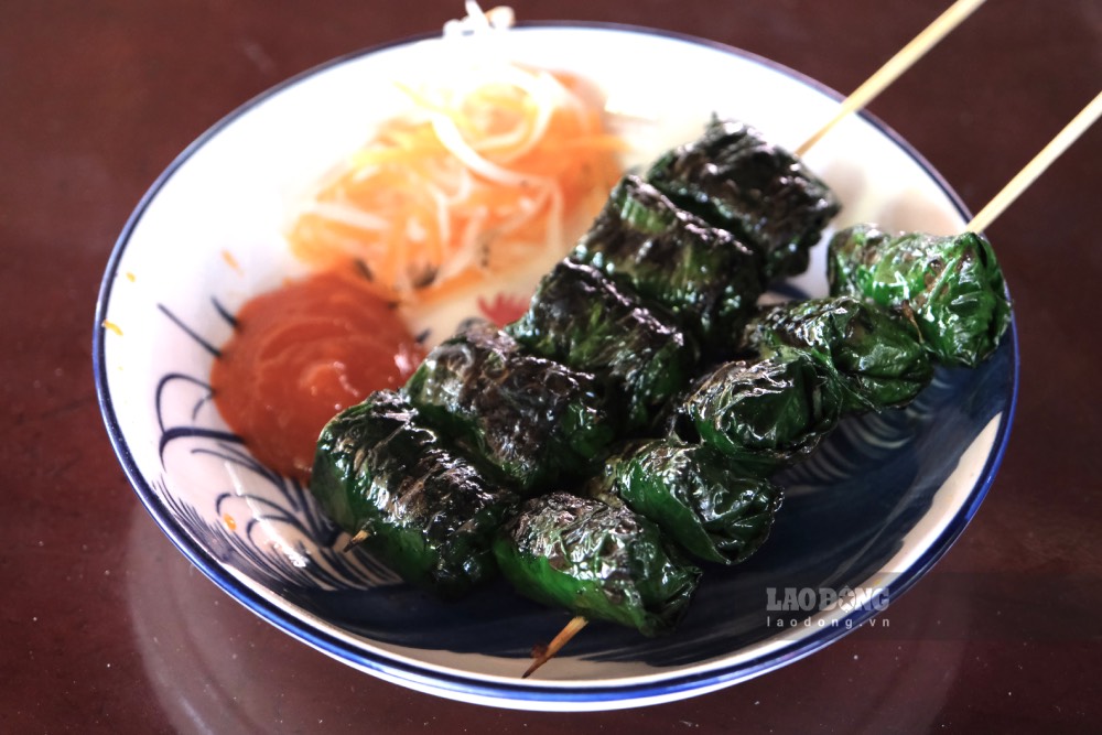 Beef leaf beef, a familiar hometown dish in the Mekong Delta. Photo: Han Lam.