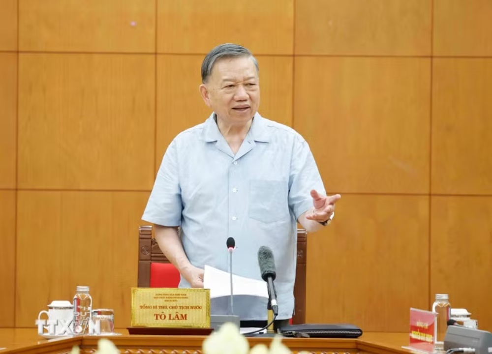 トー・ラム書記長兼国家主席が、国家海洋産業開発機関とのワーキングセッションを主宰。写真:TTXVN
