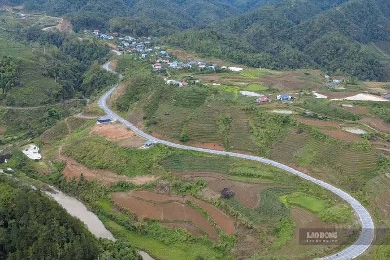 Lai Châu continue de convertir plus de 3 hectares de forêt pour servir le projet de transport reliant la région. Photo: Đinh Đại