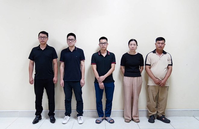 5 bị can bị khởi tố. Ảnh: Công an tỉnh Phú Thọ