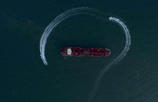 An oil tanker in the Strait of Hormuz. Photo: Xinhua
