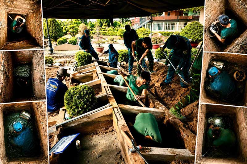 Each operation is performed slowly by the soldiers to ensure the preservation of the original state of the remains for DNA testing. Photo: Dong Thap Provincial e-Portal