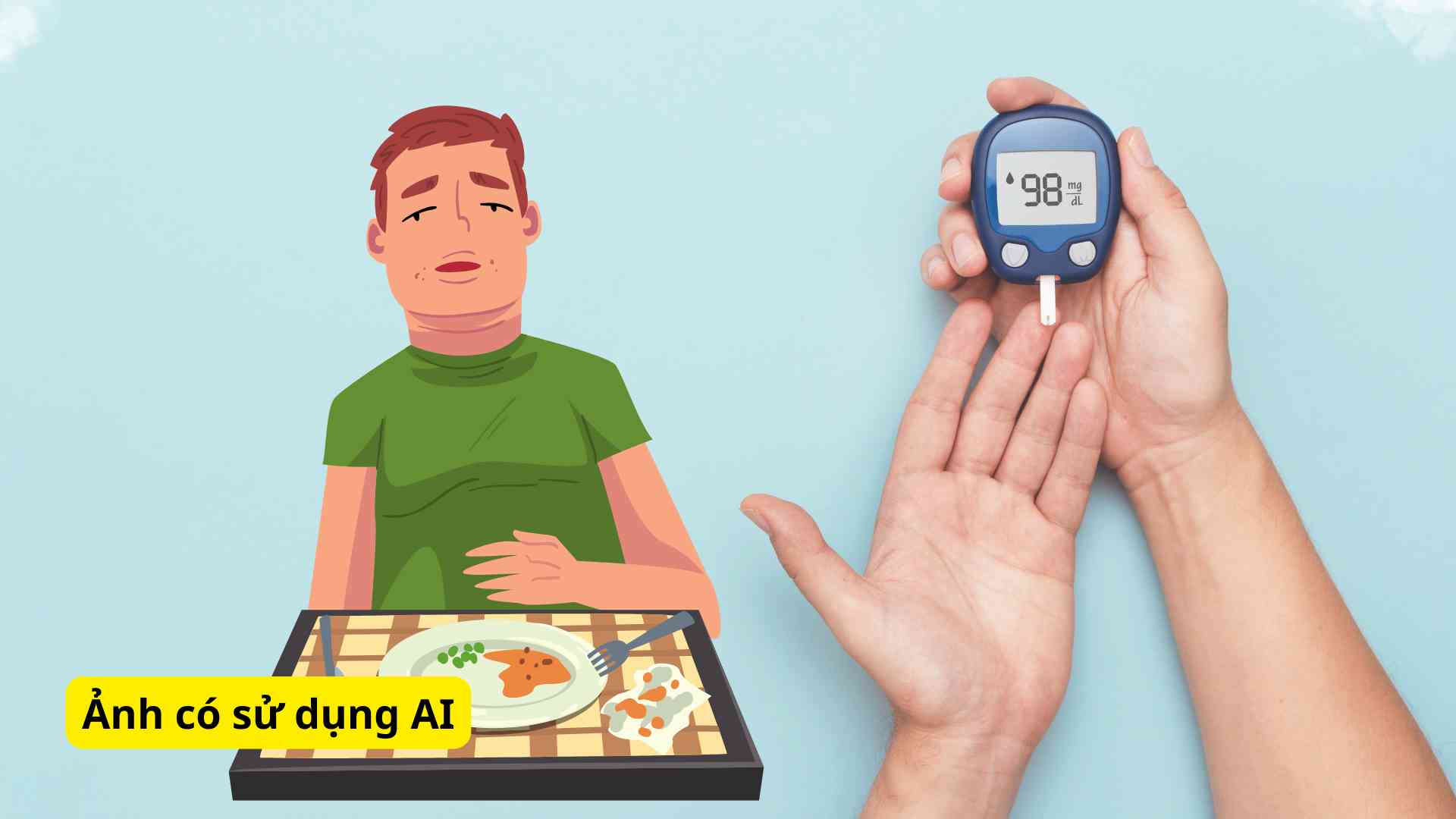 La somnolence et la fatigue après les repas sont des signes d'hyperglycémie à surveiller. Photo graphique: Hương Sơn/ Photo utilisant l'IA