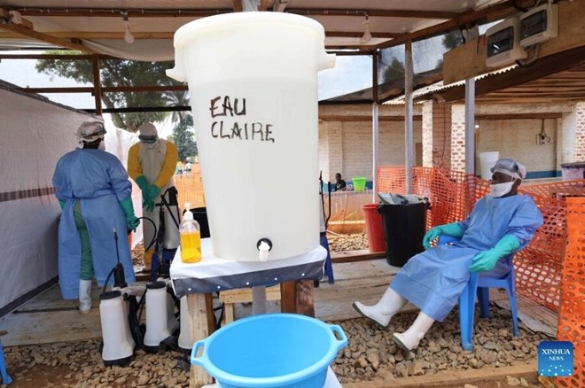 Congolese health workers operating against Ebola. Photo: Xinhua