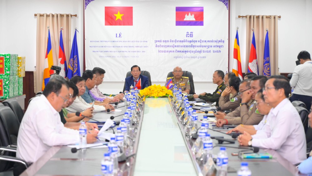 From 2001 to now, Team K93 has searched and collected 1,388 sets of martyrs' remains in Kampong Speu province. Photo: Phuong Vu/ An Giang Military Command