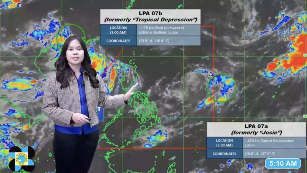 PAGASA meteorologist updated the weather situation on the morning of July 15, saying that after Typhoon Josie, the low pressure area and southwest monsoon (Habagat) are still affecting many areas in the Philippines, increasing the risk of localized heavy rain, flash floods and landslides. Photo: PAGASA