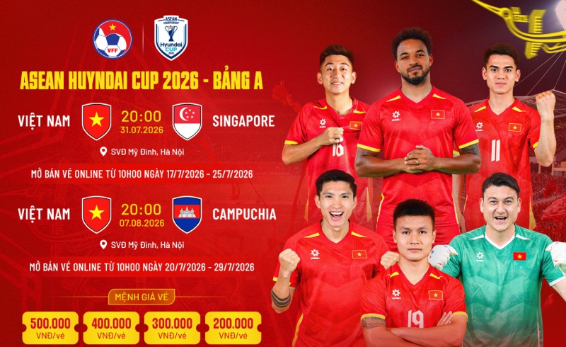 2026 아세안컵 베트남 대표팀 경기 티켓 판매 개시. 사진: VFF