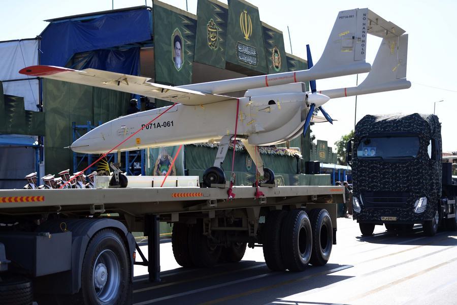 UAV iraní en el desfile militar del Día del Ejército en Teherán, Irán. Foto: Xinhua