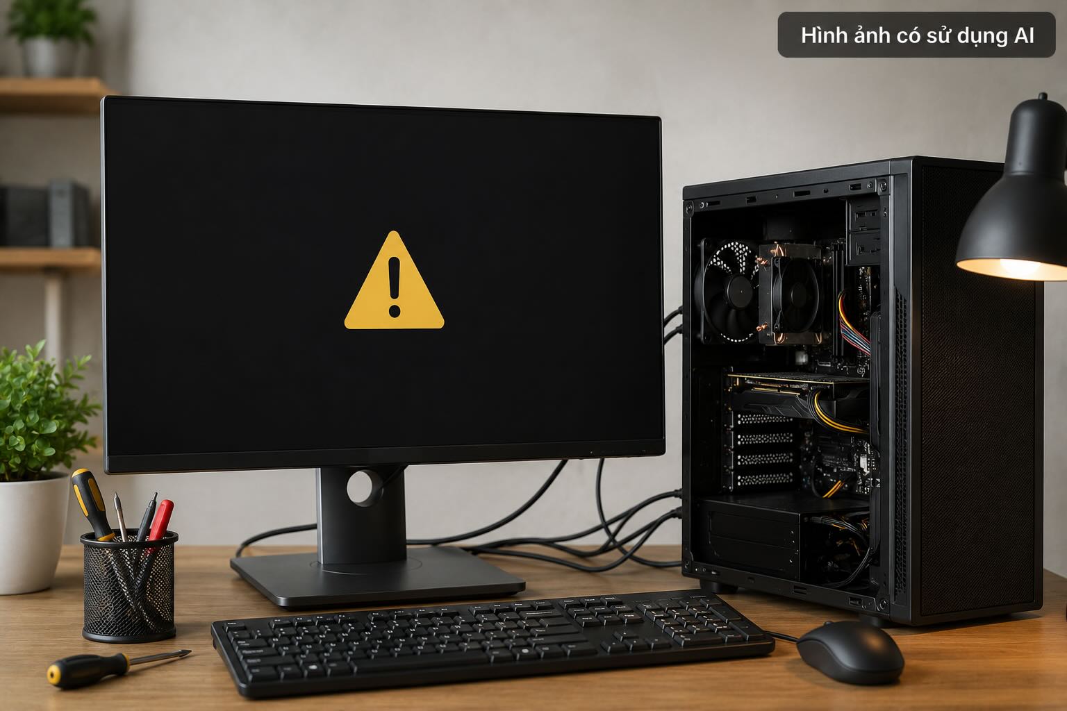 The computer not reaching the screen is an incident that prevents users from working. Graphics: AI
