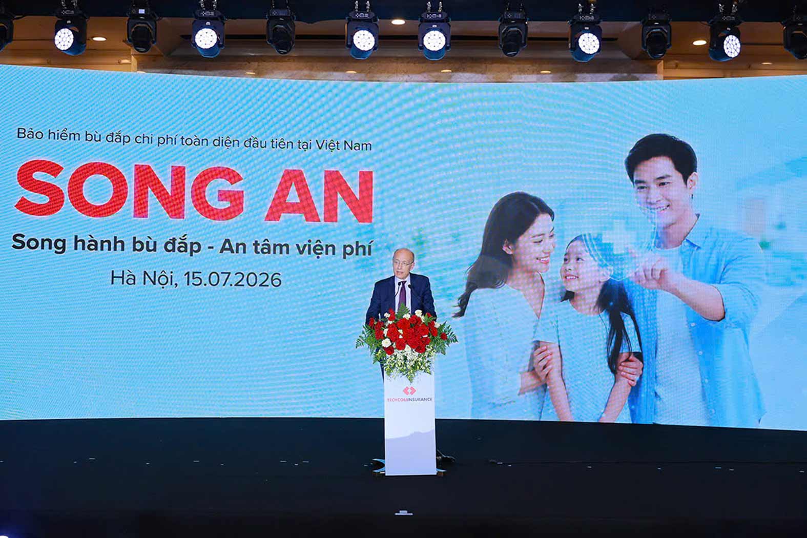 Ông Jens Lottner, Tổng Giám đốc Techcombank kỳ vọng Techcom Insurance sẽ trở thành người đồng hành sức khỏe lâu dài của hàng triệu người Việt.. Ảnh: Techcom Insurance