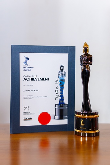 Amway Việt Nam thứ 7 đạt giải thưởng “HR Asia - Nơi Làm Việc Tốt Nhất Châu Á 2026” (Best Companies to Work for in Asia 2026). Ảnh: Minh Hạnh