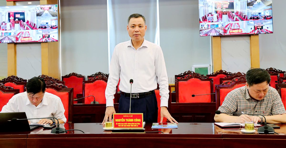 Ông Nguyễn Thành Công – Phó Chủ tịch UBND tỉnh Sơn La phát biểu tại buổi làm việc.