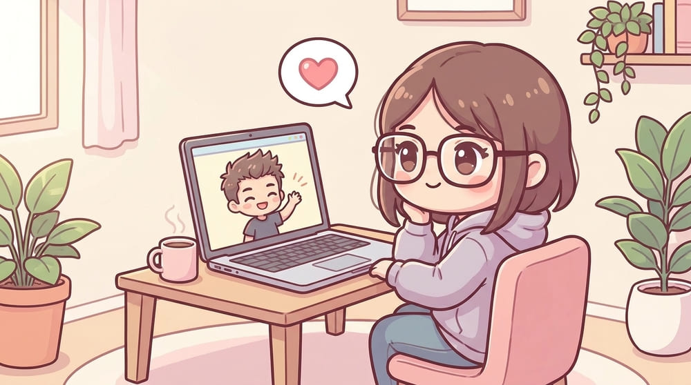 Maintaining daily conversations is a way to keep the flame of love for long-distance couples. Graphics: AI