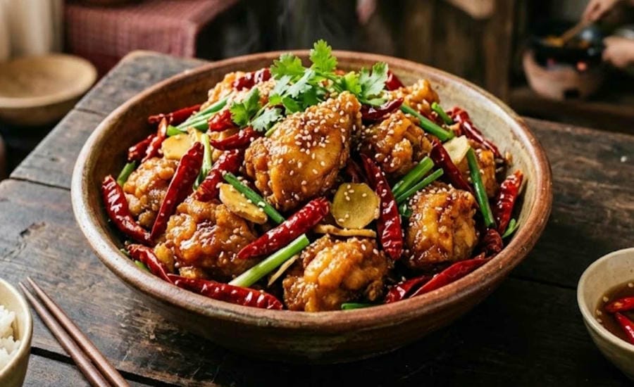 Chili roasted chicken is both delicious and easy to prepare, suitable to change the taste for family meals. Photo: AI