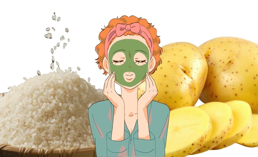 Masks from sticky rice and potatoes are suitable for people with dry or dehydrated skin. Graphics: Minh Anh