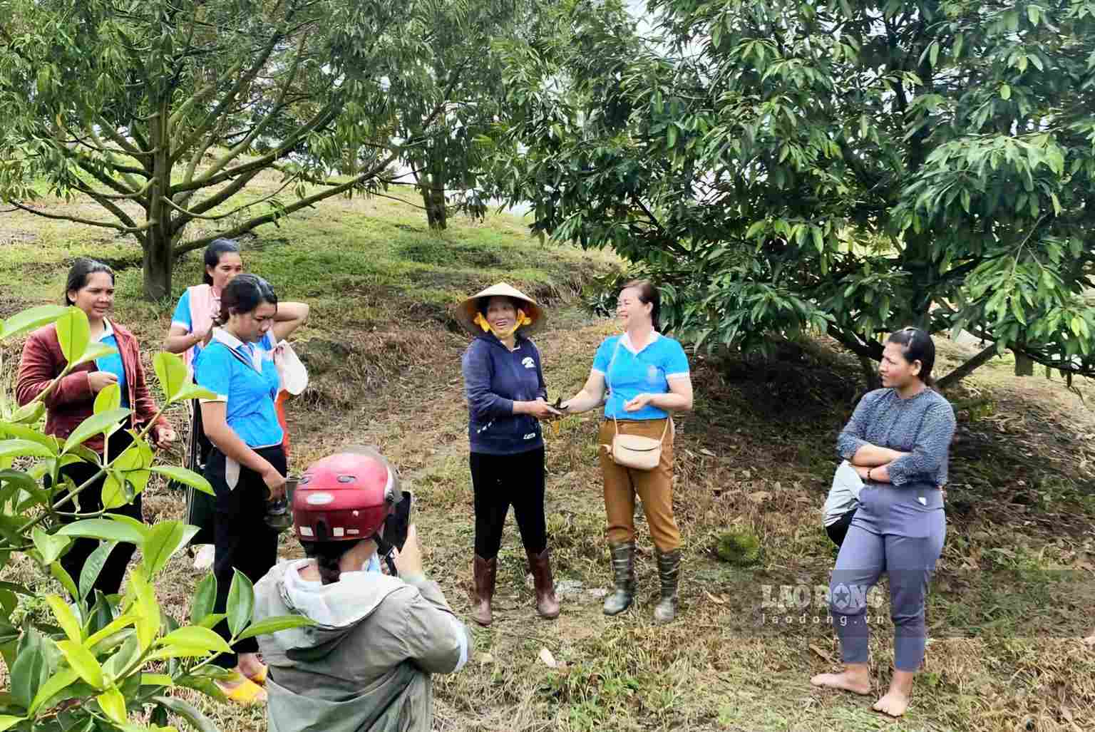 Ethnic minority people in Bao Lam 5 commune visit effective production models in the area. Photo: Phuc Khanh