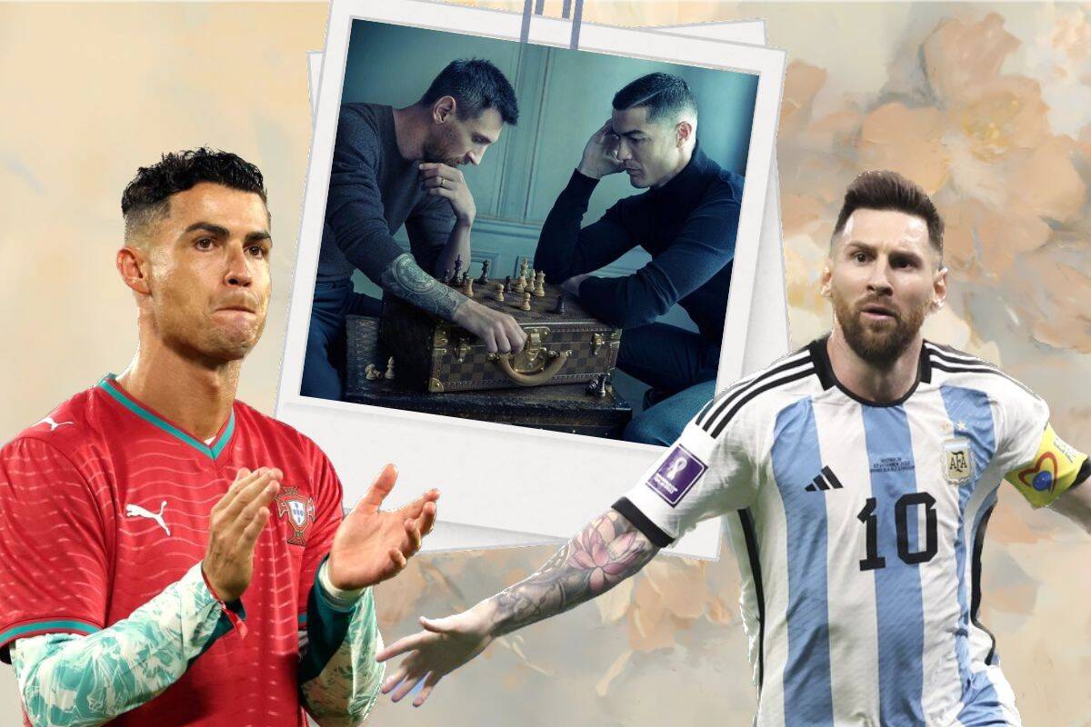 Bức ảnh gây bão của Ronaldo và Messi trước thềm World Cup 2022. Đồ họa: Dương Hương