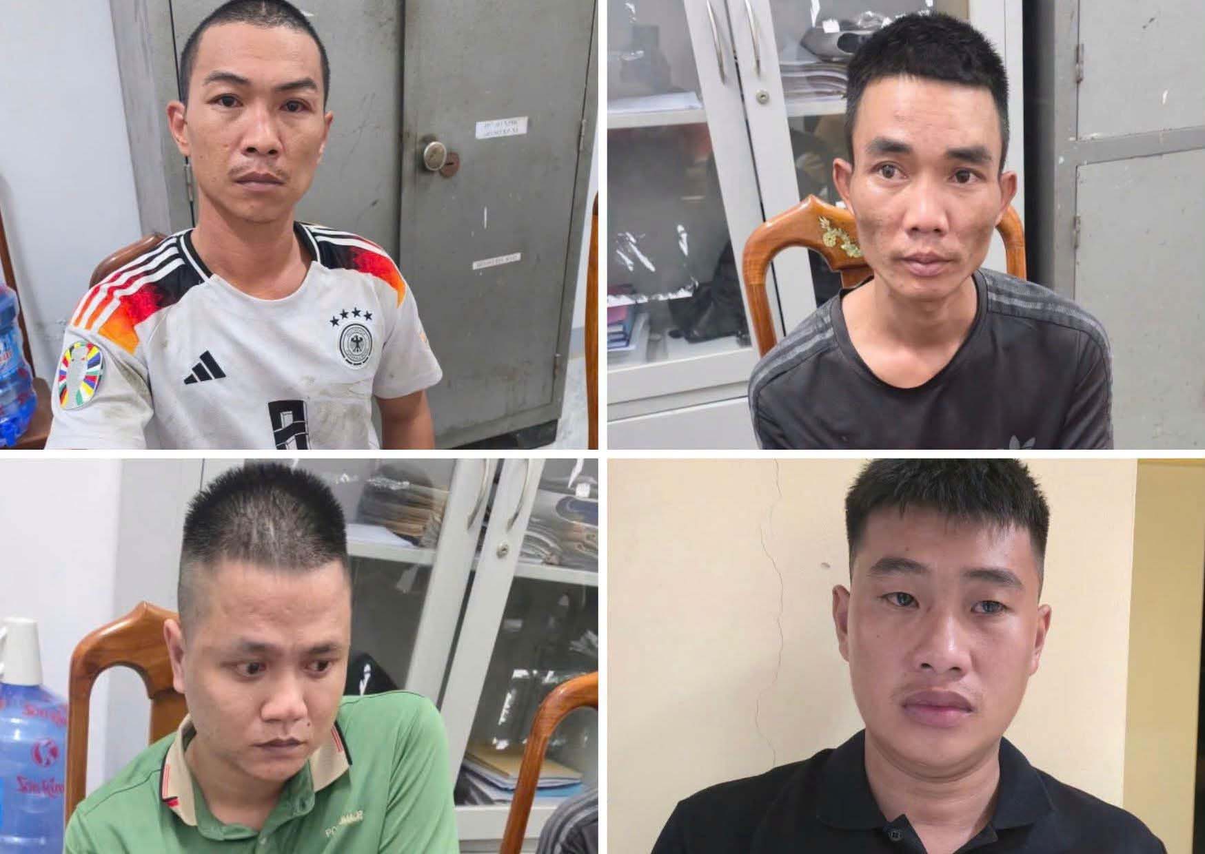 4 subjects prosecuted for the crime of organizing the illegal use of drugs. Photo: Ha Tinh Police
