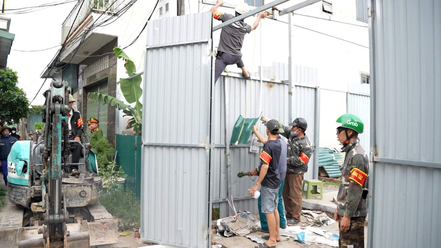 According to Hoai Duc Commune People's Committee, the coercion took place safely, without extreme opposition. Photo: Hoai Duc Commune Electronic Information Portal
