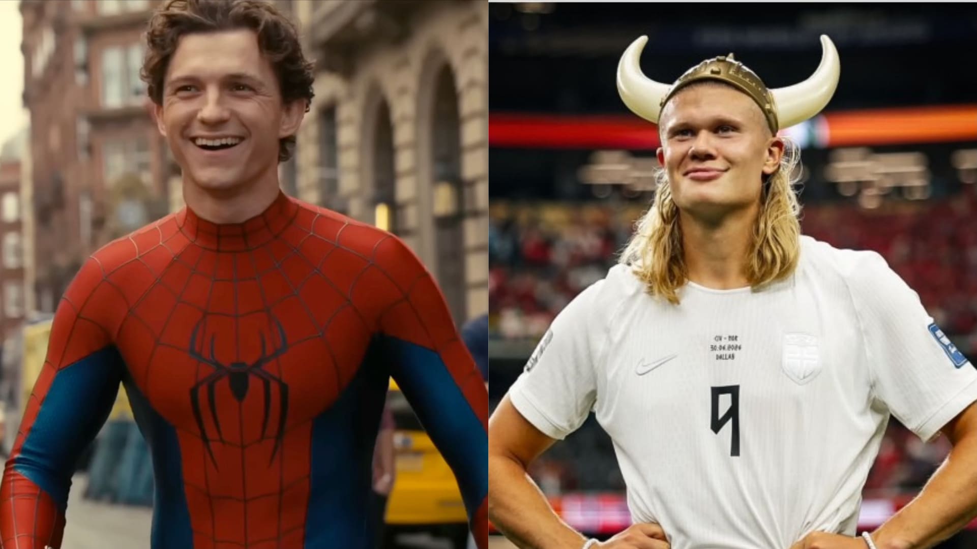 Erling Haaland finally accepted Tom Holland's dinner invitation after ignoring "Spider-Man"'s message. Photo: CGV/Xinhua