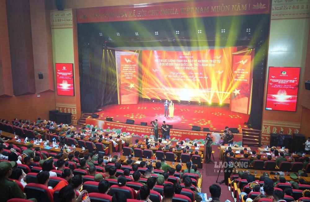 The Ministry of Public Security organizes the opening ceremony of the 1st National Excellent Forces participating in protecting security and order at the grassroots level, year 2026, Northern region. Photo: Quach Du