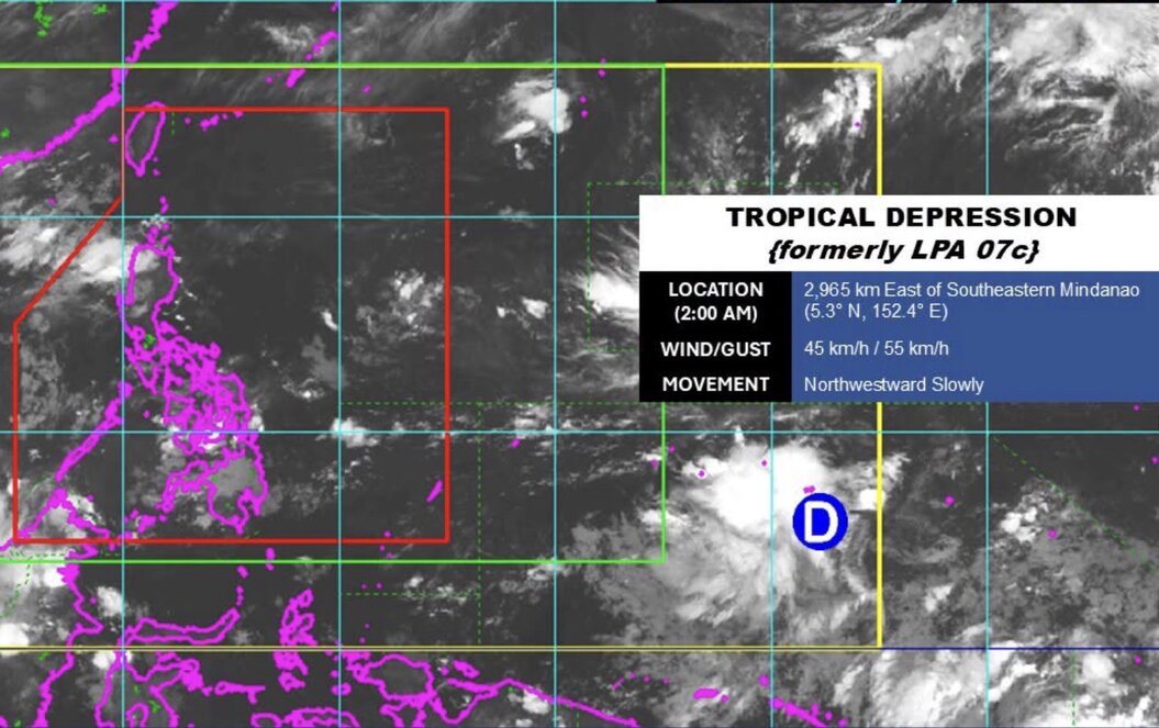 The new tropical depression is the predecessor of low pressure 07c. Photo: PAGASA