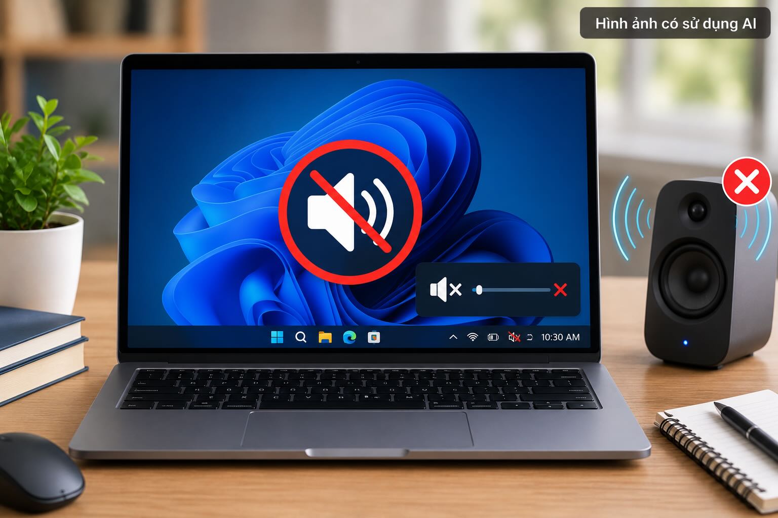 Computer error causing noise loss prevents users from listening to music, watching videos or attending online meetings. Graphics: AI